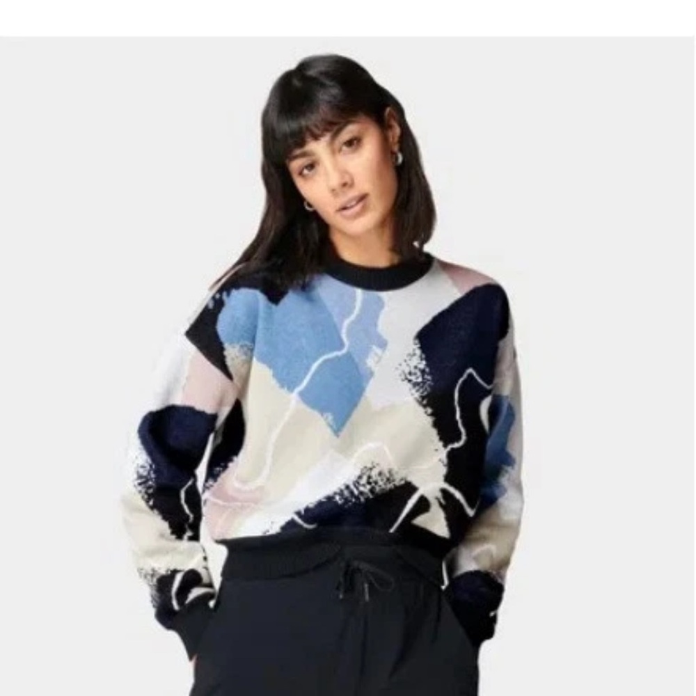 Sweaty Betty Painterly Colour Block Jumper Size 2